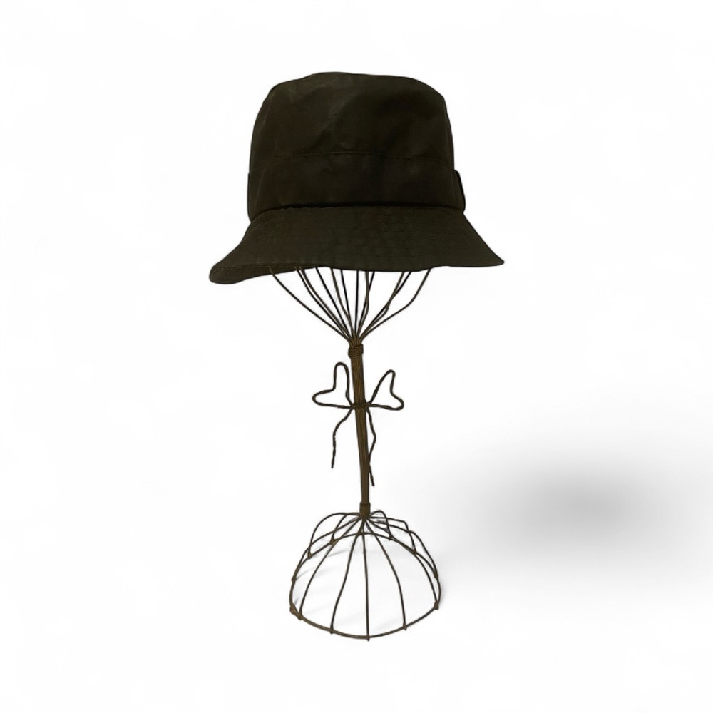 Vintage Barbour Waxed Cotton Bucket Hat Dk Olive Sz M Unisex